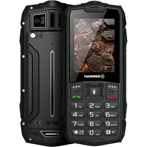 Hammer Rock LTE Rugged Dual SIM 2.4" Tasti Grandi Tasto Sos 64GB IP68/Mil-STD-810H Torcia 4G Nero
