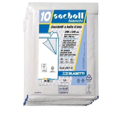 Blasetti Sacboll Buste a Sacco Imbotite 29X42 cm Bianco Conf 10 Pz.