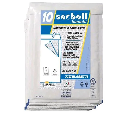Blasetti Sacboll Buste a Sacco Imbotite 29X42 cm Bianco Conf 10 Pz.