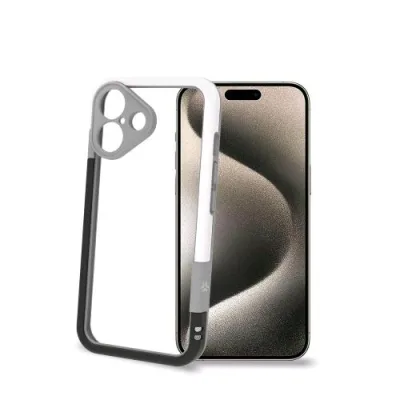 Celly Apple iPHONE 16 Bumper in Tpu Black/White