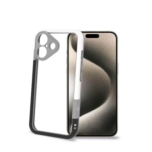 Celly Apple iPHONE 16 Bumper in Tpu Black/White