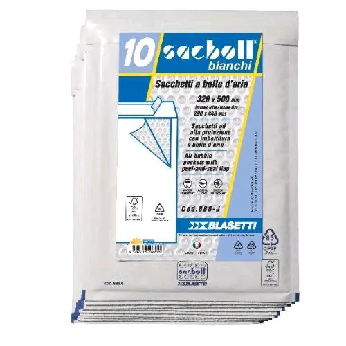 Blasetti Sacboll Buste a Sacco Imbotite 32X50 cm Bianco Conf 10 Pz.