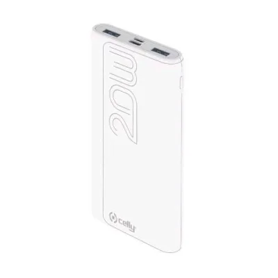 Celly Power Bank PD20W 10.000 mAh Pro Power 2XUSB-A 1XUSB-C 1XMICROUSB White