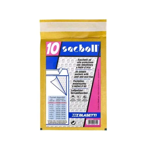 Blasetti Sacboll Buste di Carta a Sacco Imbottite Autoadesive Int. 110X160 mm Col. Avana Conf 10 Pz.