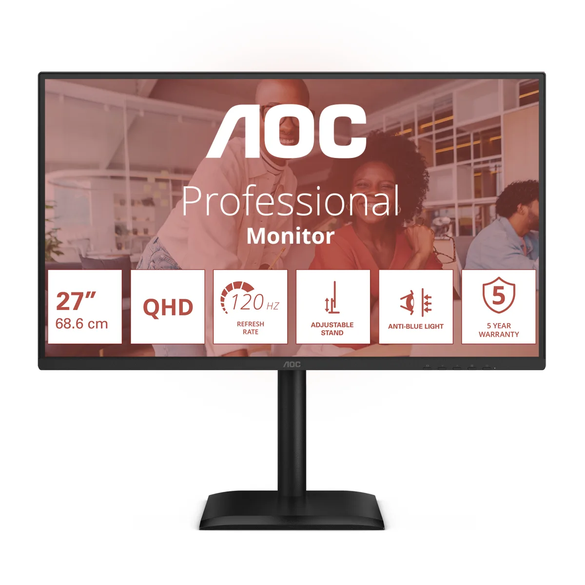 MON 27IPS QHD HDMI DP USB MM AOC Q27E4U 120HZ PIVOT REG ALTEZZA