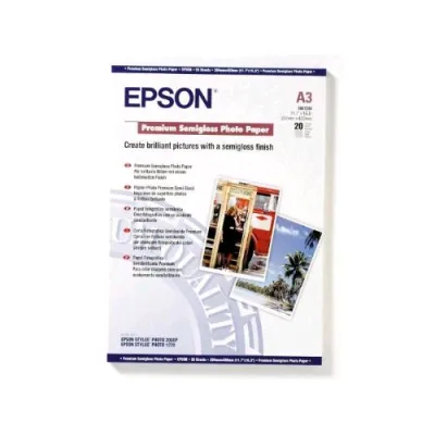 Epson C13S041334 Conf 20 Fogli Carta Fotografica Formato A3 Colore Bianco Semilucido