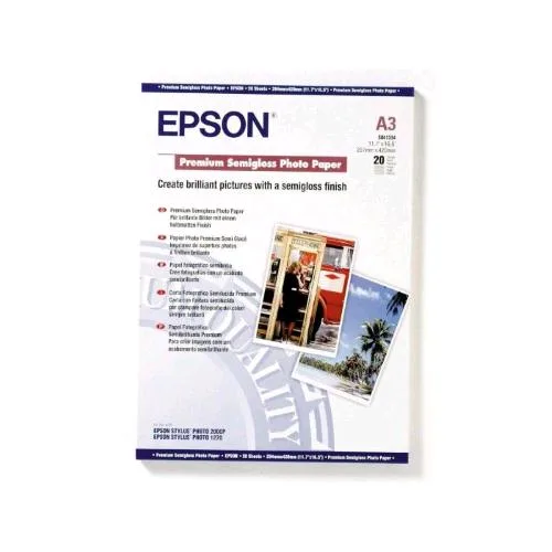 Epson C13S041334 Conf 20 Fogli Carta Fotografica Formato A3 Colore Bianco Semilucido