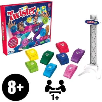 Hasbro Twister Air Gioco con App Si Collega a Dispositivi Smart con Fascie Colorate per Polsi e Caviglie