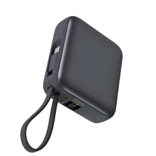 Celly Powerbank 10.000mAh 22.5 W con Doppio Cavo USB-C Integrato Blu
