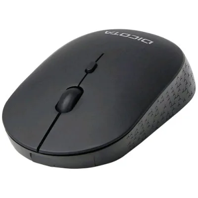 Dicota Silent V2 Mouse Ottico Wireless RF 2.4GHz Click Silenzioso Ambidestro 3 Tasti 800-1600 DPI Nero