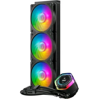 Cooler Master Masterliquid 360 Ion CPU Cooler Liquid ARGB Dissipatore a Liquido Triple Fan Display LCD 2.1" Nero