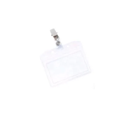 Plastidea Portabadge in PVC 91X64 mm con Clip Nichelata e Cartoncino Trasparente Conf 50 Pz.