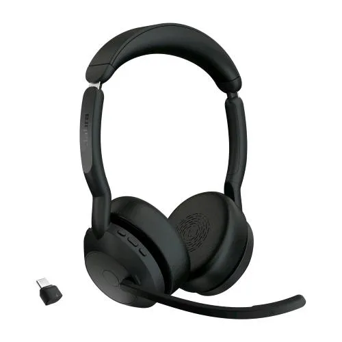Jabra Evolve 2 55 Cuffie con Microfono Bluetooth Cancellazione Attiva del Rumore USB-C Base di Ricarica Nero
