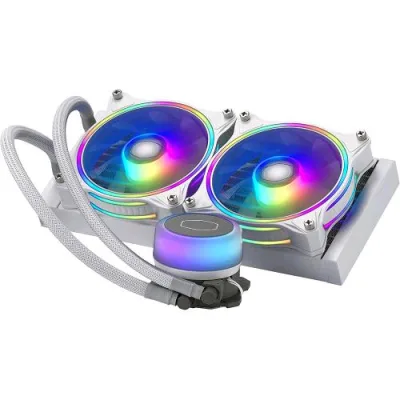 Cooler Master Masterliquid ML240 Illusion Edizione White CPU Liquid Cooler Dissipatore Ad Acqua AIO Pompa 3° Gen 2 Ventole Halo ARGB 120 mm Radiatore 240mm Controller ARGB Compatibile AMD/Intel