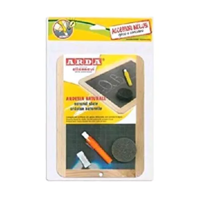 ARDA Lavagna per Gesso in Ardesia 18X26 cm Cornice in Legno con Accessori