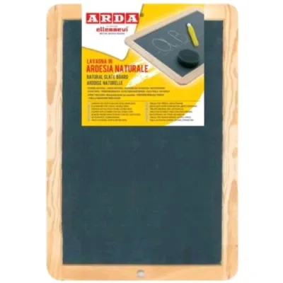 ARDA Lavagna per Gesso in Ardesia 24X34 cm Cornice in Legno con Accessori