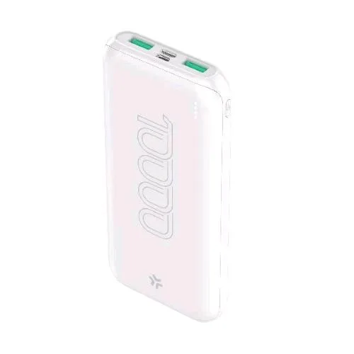 Celly Powerbank Energy 10.000mAh 10 W 2A 2 x USB-A 1 x USB-C 1 x Micro USB Bianco