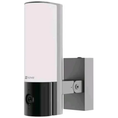 Ezviz EL3 Telecamera Motorizzata da Esterno a Parete con Luce LED 3MPX con Sirena Interna Sembra una Normale Lampada da Giardino Wi-Fi Dual Band IP65 Rilevamento Umano, Rilevamento del Veicolo, Riconoscimento della Targa del Veicolo.