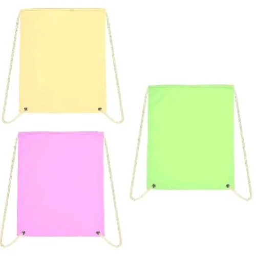 Lebez Sacca in Cotone con Laccio 34X43 cm Colori Assortiti Pastel