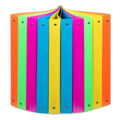 Plastidea Raccoglitore 4 Anelli da 30 mm in PP 320X260 mm Colori Assortiti Fluo
