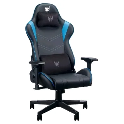 ACER Predator Gaming Chair Poltrona Gaming Reclinabile di 155 Gradi Supporto per Testa e Schiena Bracciolo 4D Nero Blu