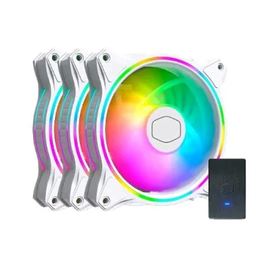 Cooler Master MF120 Halo 3IN1 White Edition RGB 3XVENTOLE Masterfan MF120 Halo 120mm con Controller RGB Bianco