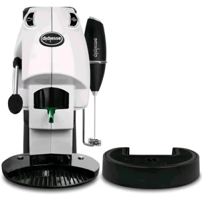 Didiesse Frog Baby Macchina da Caffe' a Cialde 44 mm 450W Serbatoio 1.3 l con Frullino e Doppio Portacialda Bianco