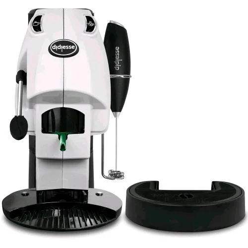 Didiesse Frog Baby Macchina da Caffe' a Cialde 44 mm 450W Serbatoio 1.3 l con Frullino e Doppio Portacialda Bianco