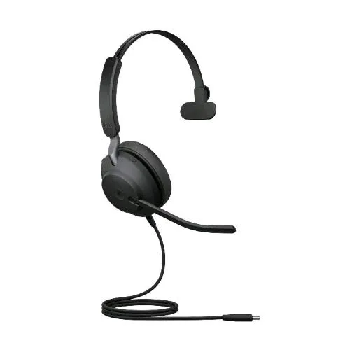 Jabra EVOLVE2 40 Cuffia Monoaurale con Microfono MS Cavo USB Tipo C Nero