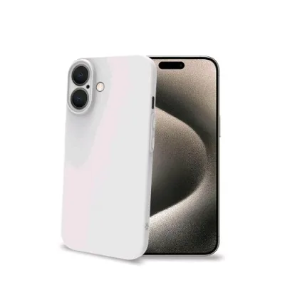 Celly Apple iPHONE 16 Cover Morbida in Tpu Super Sottile Bianco