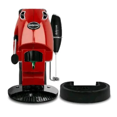 Didiesse Frog Baby Macchina da Caffe' a Cialde 44 mm 650W Serbatoio 1.3 l con Frullino e Doppio Portacialda Rosso