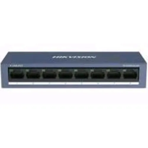 Hikvision DS-3E0108-O Switch Non Gestito L2 8 Porte Fast Ethernet 10/100 Desktop in Metallo Blu