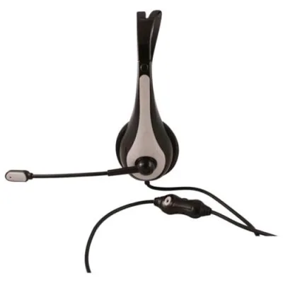 Atlantis Land P003-VA5100-G Cuffie con Microfono Cavo 2.4m Jack 3.5mm Colore Nero/Grigio