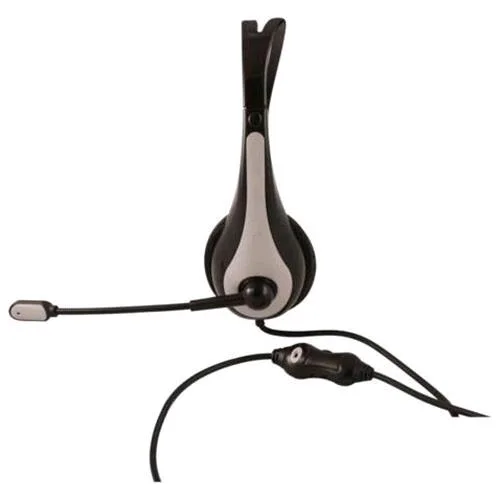 Atlantis Land P003-VA5100-G Cuffie con Microfono Cavo 2.4m Jack 3.5mm Colore Nero/Grigio