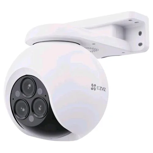 Ezviz H80F Telecamera di Sicurezza IP Motorizzata da Esterno con Triplo Obiettivo 2K+, Zoom 12X Visione Notturna a Colori con Faretti Audio Bidirezionale