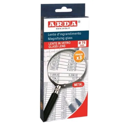 ARDA Lente Ingrandimento Vetro Ottico 75 mm
