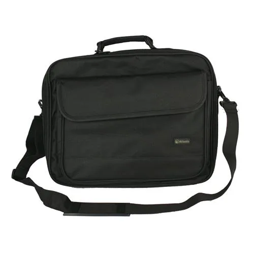 Atlantis Land P004-K261-A0-16 Borsa per Notebook fino a 16.1" Guaina Protettiva Tasca Porta Accessori Cinghia+Tracolla in Nylon Colore Nero