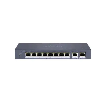 Hikvision DS-3E0310P-E/M Switch di Rete Non Gestito L2 8 Porte LAN RJ-45 10/100 Mbps + 2 Porte LAN POE RJ45 Black