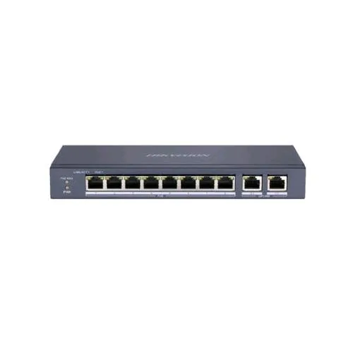 Hikvision DS-3E0310P-E/M Switch di Rete Non Gestito L2 8 Porte LAN RJ-45 10/100 Mbps + 2 Porte LAN POE RJ45 Black