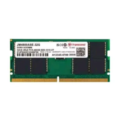 Transcend Jetram Memoria RAM 1X16GB4.800MHZ Tenologia DDR5 Tecnologia So-Dimm 262-Pin CL40