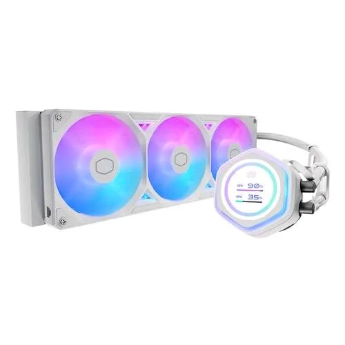 Cooler Master ML 360 Atmos II LCD ARGB Dissipatore a Liquido 3 x 120mm Kit LCD Incluso Bianco