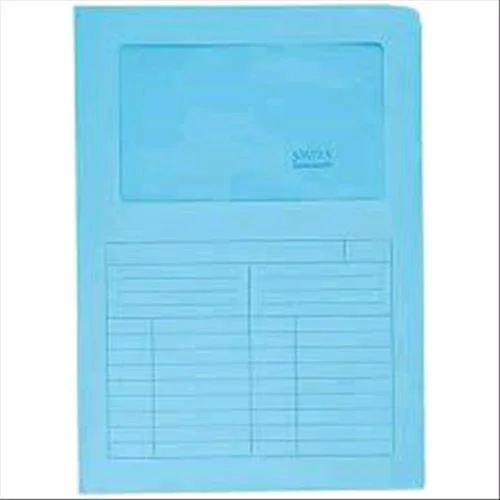 Blasetti Sintex Cartellina a L con Finestra in Carta 297X210MM A4 Col. Azzurro Conf 10 Pz.