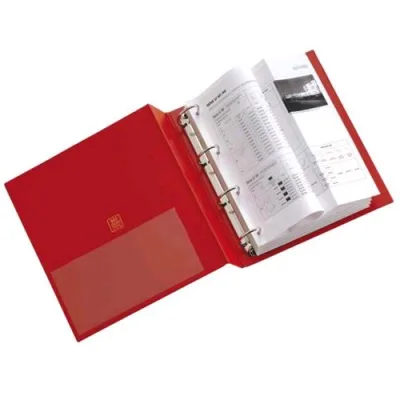 Sei Rota Stelvio Raccoglitore 4 Anelli a D 50mm in Colpan 220X300MM A4 Dorso 5cm Col.rosso