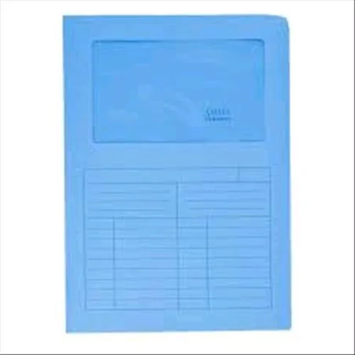 Blasetti Sintex Cartellina a L con Finestra in Carta 297X210MM A4 Col. Azzurro Conf 50 Pz.