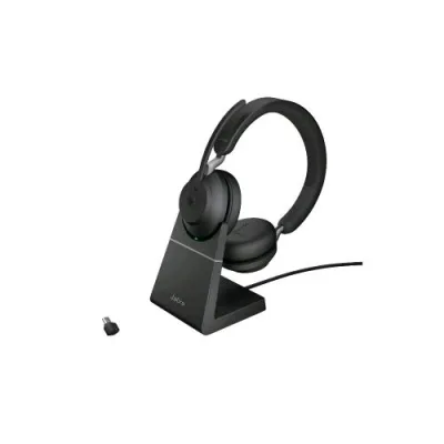 Jabra EVOLVE2 65 Cuffie con Microfono Wireless MS USB Tipo C con Base di Ricarica Nero
