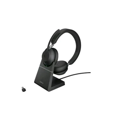 Jabra EVOLVE2 65 Cuffie con Microofono Bluetooth Uc con Base di Ricarica Nero