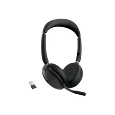 Jabra EVOLVE2 65 Flex LINK380A Uc Stereo Cuffie con Microfono On-Ear Bluetooth Eliminazione del Rumore USB-A Nero