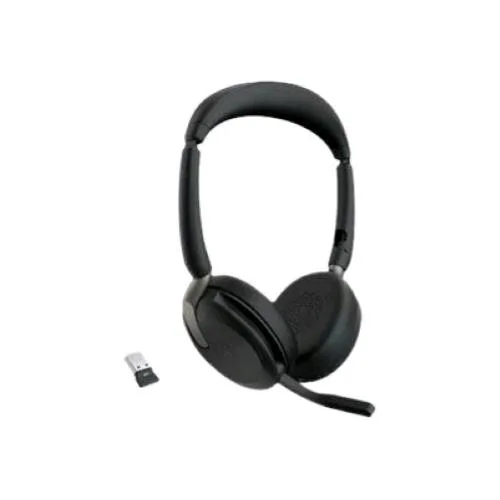 Jabra EVOLVE2 65 Flex LINK380A Uc Stereo Cuffie con Microfono On-Ear Bluetooth Eliminazione del Rumore USB-A Nero