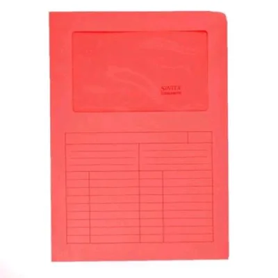 Blasetti Sintex Cartellina a L con Finestra in Carta 297X210MM A4 Col. Rosso Conf 50 Pz.