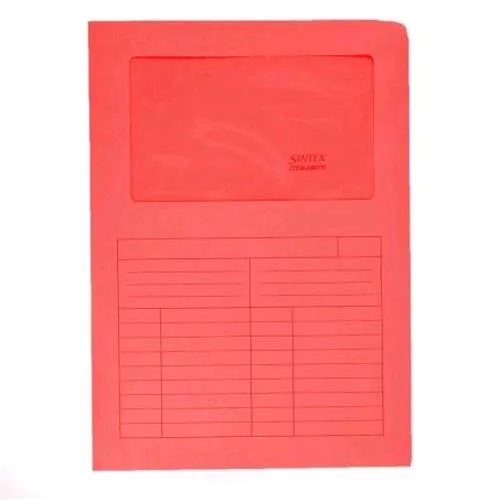 Blasetti Sintex Cartellina a L con Finestra in Carta 297X210MM A4 Col. Rosso Conf 50 Pz.